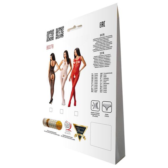 Бодістокінг з доступом до інтимних місць Passion BS078 white, One size | Зображення 4