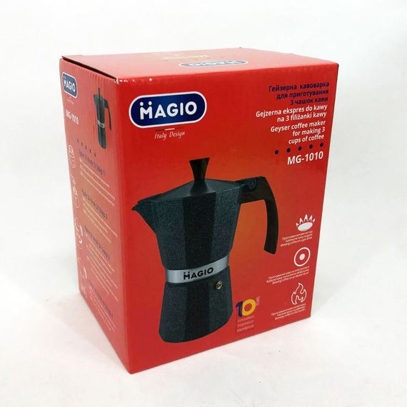 Гейзер для кави Magio MG-1010, Гейзерна турка для кави, Кавоварка SQ-261 гейзерного типу | Зображення 1