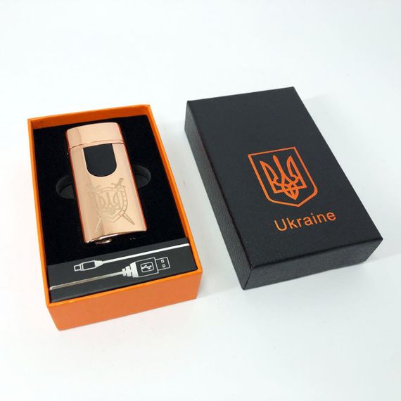 Электрическая и газовая зажигалка Украина с USB-зарядкой HL-431. EJ-514 Цвет: золотой | Зображення 6