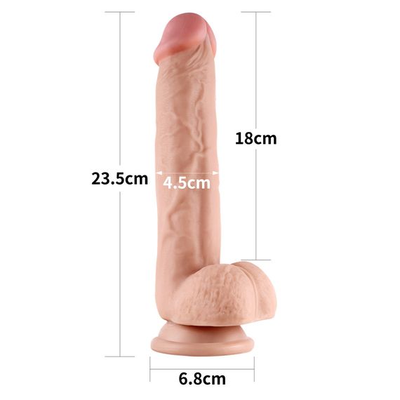 Фаллоимитатор - Sliding-Skin Dual Layer Dong 9" Flesh sexstyle | Зображення 9