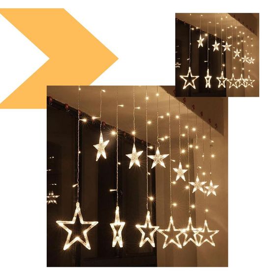Xmas гірлянда STAR CURTAIN 12 WW Зірки Тепло білий 3M*80CM*50CM (47680-7401_223) | Зображення 1