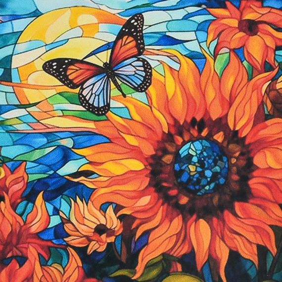 Алмазная мозаика "Луч солнца" DEEX16284 неполная выкладка 30х30 см