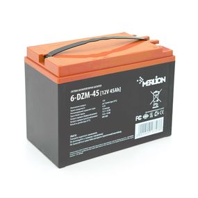Тяговая аккумуляторная батарея AGM MERLION 6-DZM-45.12V 45A h M5 (222x1211x175)