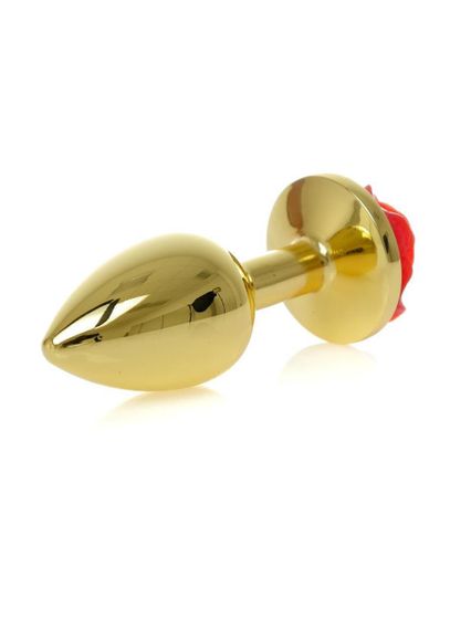 Анальна металева пробка Plug-Jewellery Gold PLUG ROSE- Red Sex Aura | Зображення 2