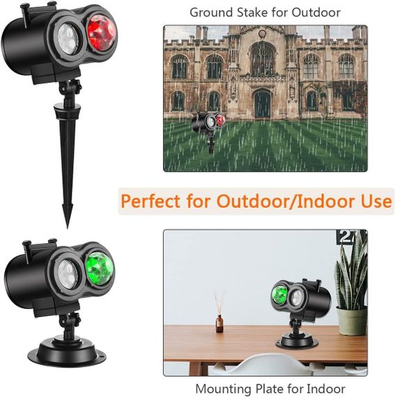 Светодиодный проектор для Рождества Нового года Хэллоуина 12 слайдов 10 цветов праздничное освещение с пультом | Зображення 5