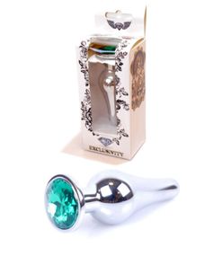 Анальная пробка - Jewellery Silver BUTT PLUG- Green Sex Aura