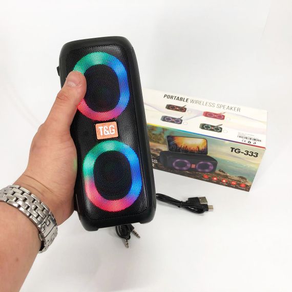 Портативна колонка TG333 2x5W з RGB підсвічуванням. BK-896 Колір: чорний | Зображення 3