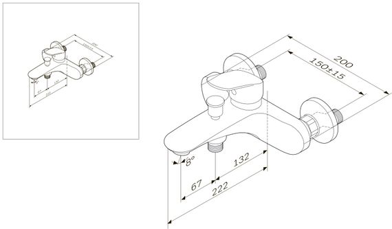 Змішувач для ванни та душу AM.PM Like F8010000 | Зображення 1