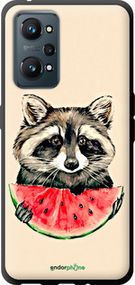 Чохол на Realme GT Neo 2 Єнотик з кавуном "4605b-2489-2448"