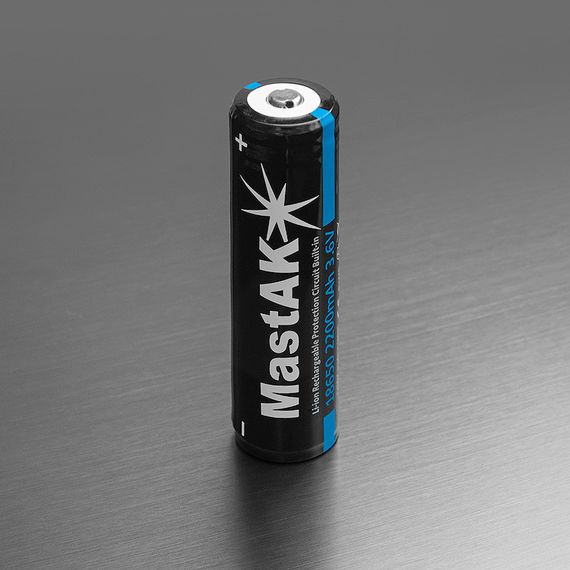 Аккумулятор Li-ion MastAK 18650 3.6v 2200mAh с защитой (1шт) | Зображення 3