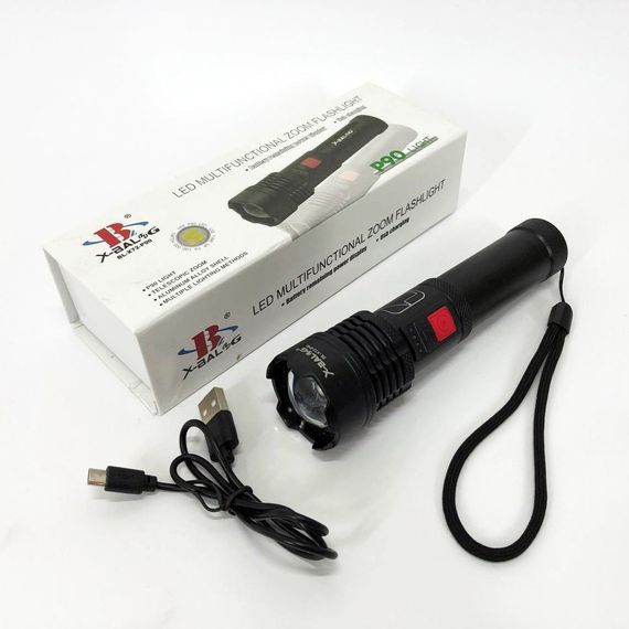 Фонарь ручной батарей X-Balog, Лед фонарик с зарядкой, Переносной ручной мощный фонарь QX-37 | Зображення 9