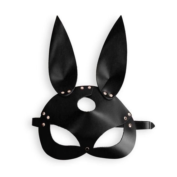 Кожаная маска Зайки Art of Sex - Bunny mask, цвет Черный | Зображення 2