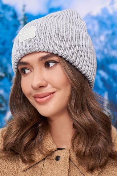 Шапка «Смайл» (5055) светло-серый