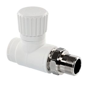 Вентиль PPR радіаторний прямий 20x1/2"З Tebo білий 10/60