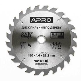 Диск пиляльний для дерева 180х22,2х24T APRO 8301331