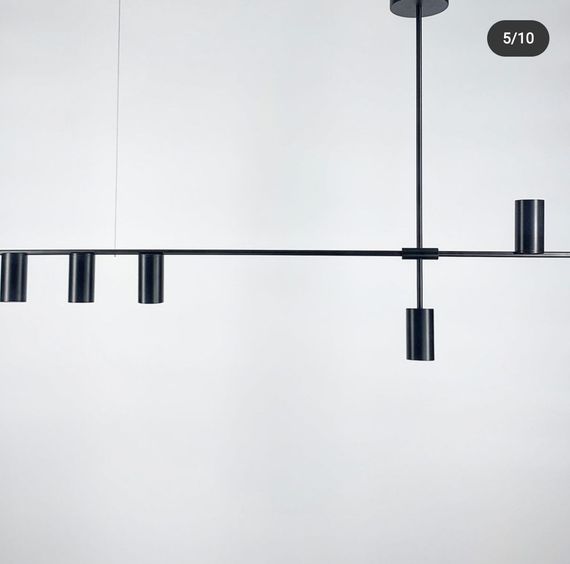 Люстра стельова на 5 лампочок 26284 Чорний 35-74х20х123 см. | Зображення 1