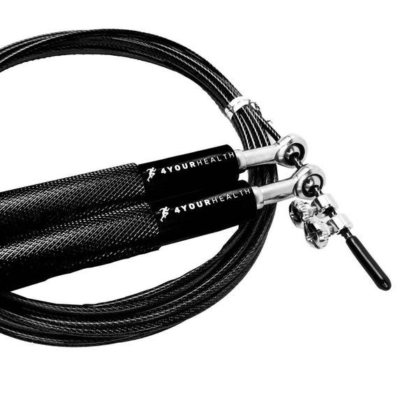 Скакалка швидкісна 4yourhealth Jump Rope Premium 3м металева на підшипниках 0217 Чорна | Зображення 3