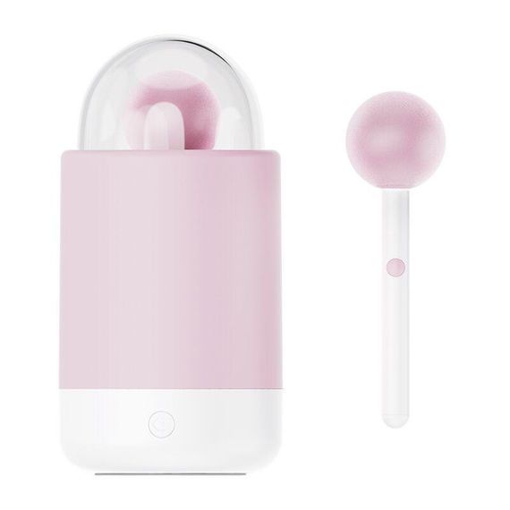 Вібратор-цукерка на паличці KISSTOY Pink Pop, зарядний кейс-нічник, 10 режимів вібрації sexstyle