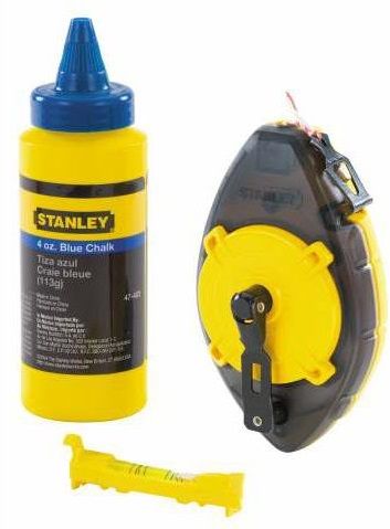 Шнур разметочный Stanley &quot;PowerWinder&quot;, 30м, до 45г мела, + подвесной уровень и мел (0-47-465)