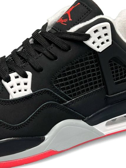 Кросівки зимові чоловічі Air Jordan 4 Retro Fleece Termo Black Red , В'єтнам 44 28.5 см | Зображення 7