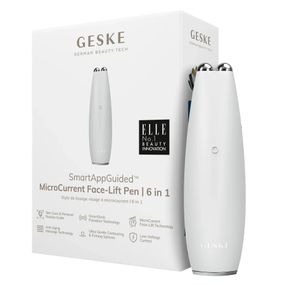 Микротоковая ручка для подтяжки кожи лица GESKE MicroCurrent Face-Lift Pen 6в1 white, Белый