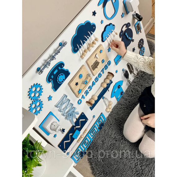 Развивающая игрушка Бизиборд по методике Монтессори TG270035370, 80х60 см, Синий | Зображення 1