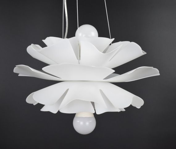 Люстра підвісна на 2 лампочки 26611 Білий 30-140х41х41 см. | Зображення 1