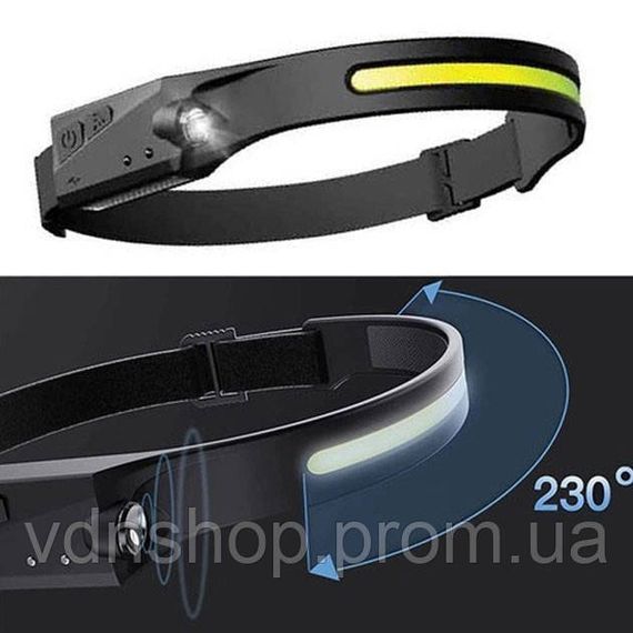 Фонарь для головы со светодиодами BL-W689/G28-LM+COB, Фонарь налобный для строителя SN-42 | Зображення 6