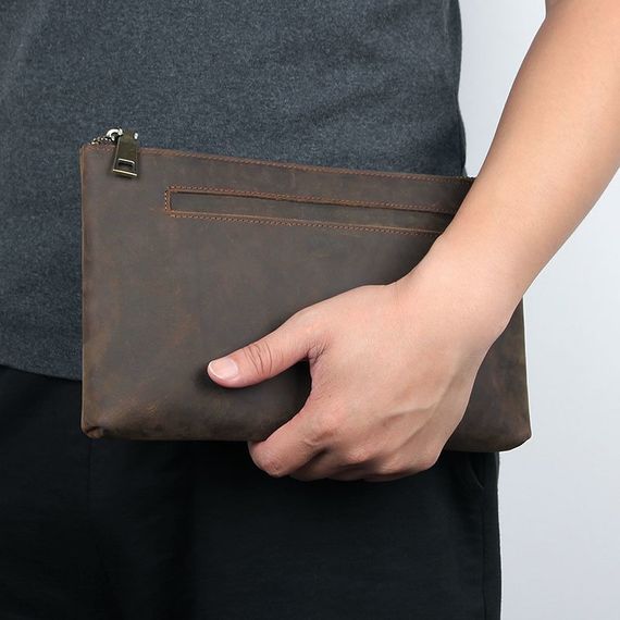 Красивая барсетка мужская в коже Crazy horse Vintage 14954 Коричневая | Зображення 4