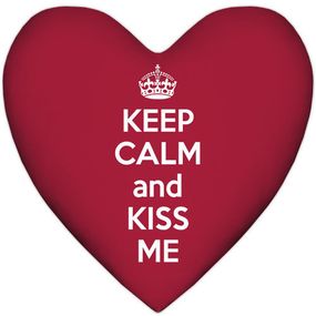Подушка сердце XXL Keep calm and kiss me 57x57 см (6PS_15L061)