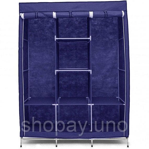 Легкий тканевый шкаф для хранения WARDROBE 175х130х45см, Тканевый шкаф для вещей, Текстильный шкафчик DR-64 | Зображення 2