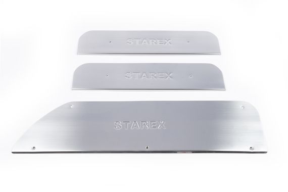 Накладки на пороги Carmos (3 шт, нерж) для Hyundai H200, H1, Starex 1998-2007 рр | Зображення 1