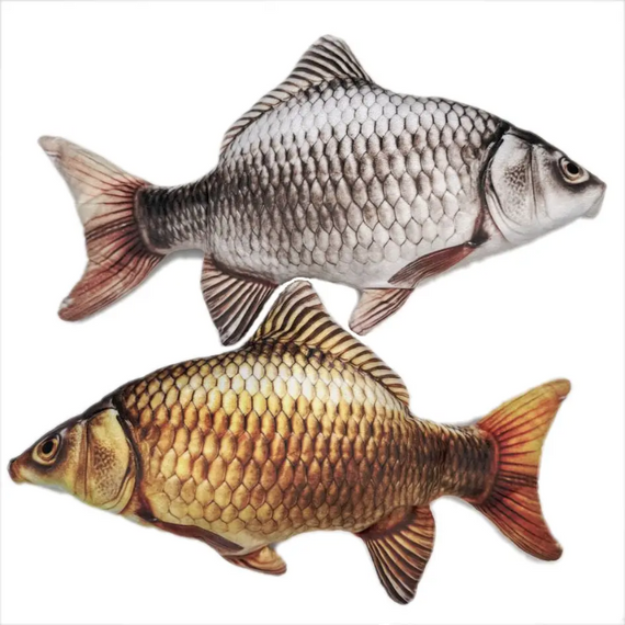 М'яка 3д іграшка подушка Риба Карась срібний 70 см, креативна іграшка для ігор і сну | Зображення 7