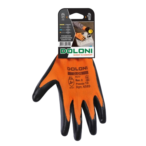 Рукавички 5118 D-OIL трикотаж нітрилове покриття неповний облив р.10(XL) помаранч/чорний ДКГ | Зображення 2