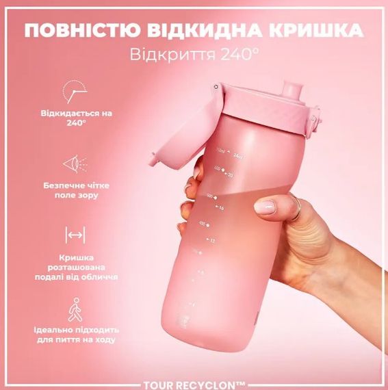 Пляшка для води ION8 750 мл (ЕКО пляшка) BPA Free Rose Quartz (I8RF750ROS) | Зображення 3