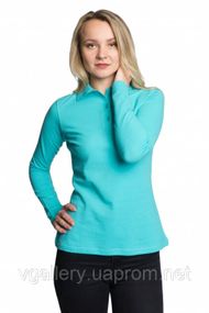 Футболка жіноча ПОЛО з довгим рукавом -  тканина - лакоста - розмір М