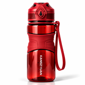 Бутылка для воды KANGZYUAN 450 мл спортивная красная из тритана Tritan BPA Free ударопрочная с эргономичной крышкой