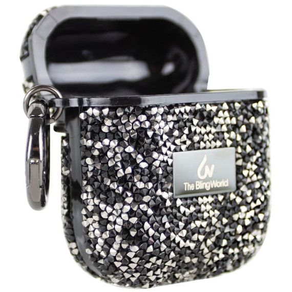 TPU чехол Bling World Rock Diamond для наушников AirPods 1/2 Черный | Зображення 3