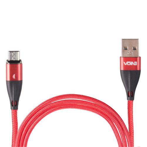 Кабель магнітний VOIN USB - Micro USB 3А, 2m, red (швидка зарядка / передача даних) | Зображення 4