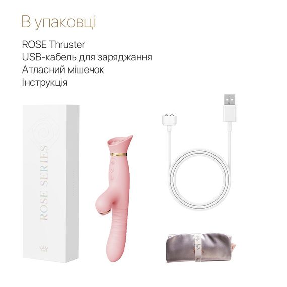 Пульсатор-вібратор із вакуумною стимуляцією клітора Zalo - ROSE Thruster Strawberry Pink | Зображення 6
