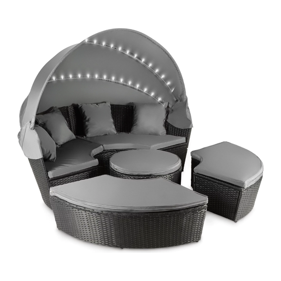 Садові меблі Outtec Round Lounge Chairs чорно-графітові | Зображення 1