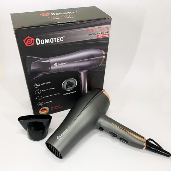 Фен з холодним повітрям для укладання Domotec, Електрофен для волосся з додатковими насадками GA-35 | Зображення 5