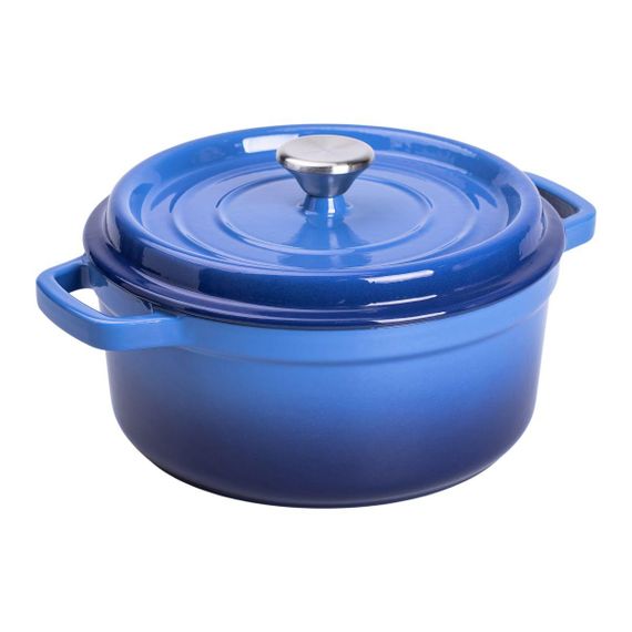 Каструля чавунна емальована 3 л з кришкою Ø24 см Синя | Зображення 1