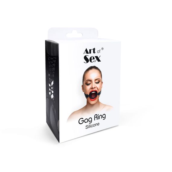 Кляп-расширитель силиконовое кольцо Art of Sex – Gag ring, красный, натуральная кожа | Зображення 3