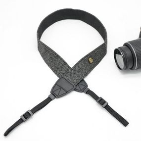 Ремень универсальный текстильный для фотоаппарата Sony Canon Nikon, плечевой шейный для фотокамеры серый