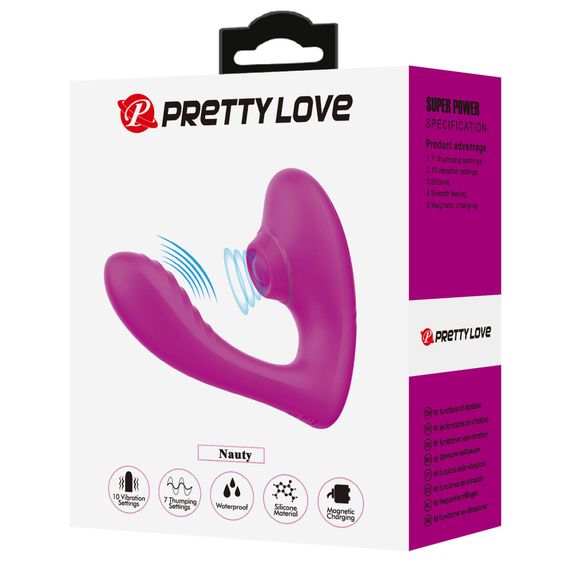 Вібромасажер PRETTY LOVE Naty Clitoral Thrusting Stimulator | Зображення 1