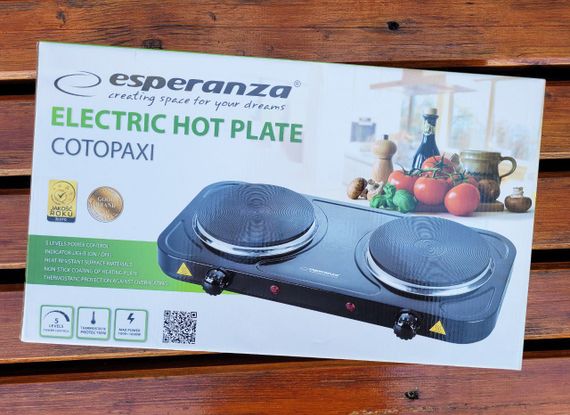 Плита двухконфорочная электрическая кухонная Esperanza EKH010K настольная переносная электроплита дисковая | Зображення 9