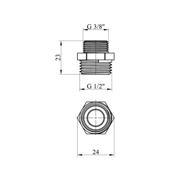 Ніпель перехідний STA 1/2"х3/8" ЗЗ латунний | Зображення 1