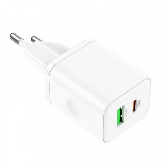 Сетевое зарядное устройство блок питания для телефона и планшета XPRO BN7 PD20W+QC3.0 Type-C To Type-C белый (33158-01) | Зображення 2