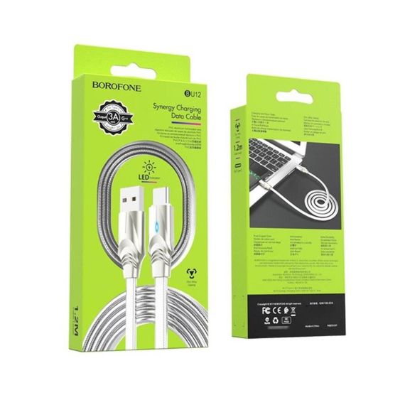 Кабель BOROFONE BU12 Synergy Type-C 2.4A 1.2m Silver | Зображення 3